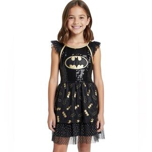 Kids Batman Costume Dress - Black and Gold size medium